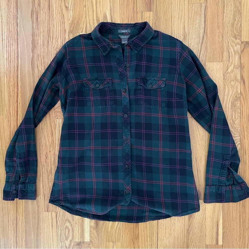 Eddie Bauer Plaid Button Down Shirt | Women’s Medium | Classic Fit